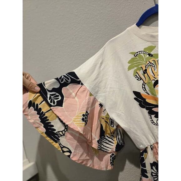 FARM Rio Women's Tropical Toucan Mini Dress Size L Multicolor Summer - Picture 4 of 9